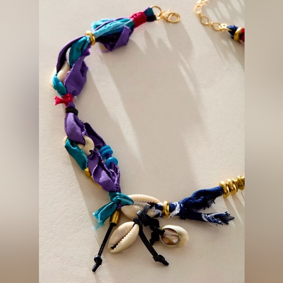 Free People Ariana Ost “Alpha Choker” • Shell Boho Bandana Choker • NWT - Picture 2 of 8